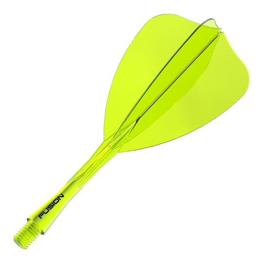 Winmau Fusion Flight Shaft System Freccia Giallo Neon Abgebildet ist ein Dartshaft- und Flight-System in Neongelb, 28 mm lang. Der Artikelname deutet auf ein Winmau Fusion Flight Shaft System Arrow hin.