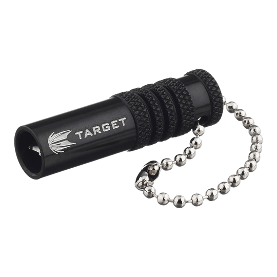 Abgebildet ist das Target Extractor Tool Shaftrestentferner in Schwarz. Es handelt sich um ein Werkzeug zum Entfernen von Dart Shafts.