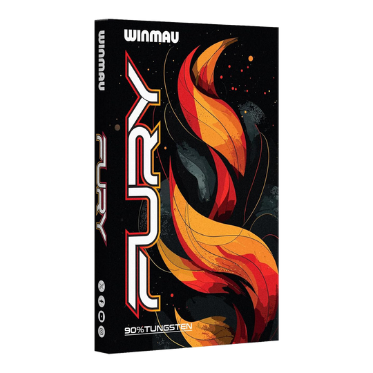 Freccette in acciaio Winmau Fury - 22 g Abgebildet sind die Winmau Fury Steeldarts mit 22g Gewicht. Diese Darts eignen sich ideal für präzises Werfen.