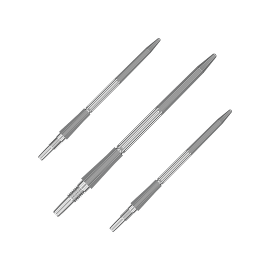 Punte per freccette Target Elysian Archetype 43 Swiss Point in acciaio - Argento Das Bild zeigt ein Set der Target Elysian Archetype 43 SwissPoint Dartspitzen in Silber mit 42 mm Länge. Die Spitzen sind geeignet für professionelle Dartspiele.