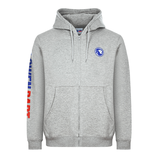 Felpa con zip della collezione Löwen Hier ist der Löwen Kollektion Zip-Hoodie abgebildet. Der Hoodie hat einen Reißverschluss und gehört zur Löwen Kollektion.