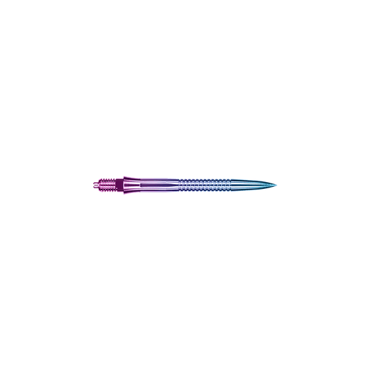 Punte per freccette Caliburn EZ-EVO - Scanalate - Arcobaleno Regenbogenfarbene Dartspitze mit Rillen, 28 mm lang. Sie eignet sich für abwechslungsreiche Dartspiele.