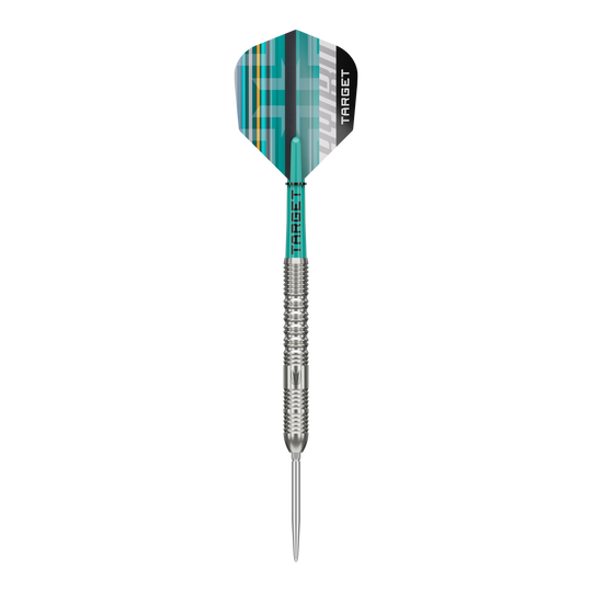 Freccette in acciaio Target Hydro 01 Swiss Point Zu sehen ist das Produkt Target Hydro 01 Swiss Point Steeldarts. Diese Steeldarts sind für Präzisionswürfe bekannt.
