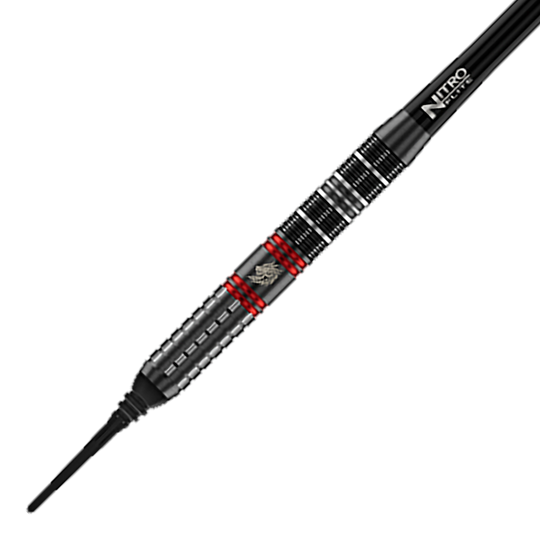 Freccette morbide Red Dragon Jonny Clayton RD-ULTRA - 18 g Abgebildet sind die Red Dragon Jonny Clayton RD-ULTRA Softdarts mit 18g. Die Darts besitzen rote und schwarze Akzente und ein charakteristisches Flight-Design.