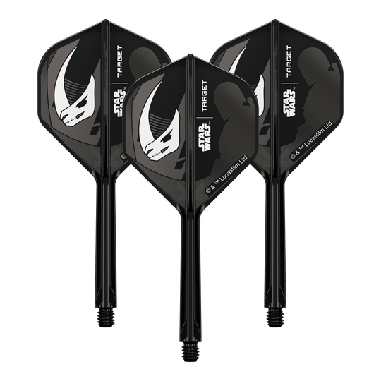 Set Target Star Wars K-Flex Mandalorian No2 Voli Standard Abbildung eines Star Wars K-Flex Mandalorian Armour Produkts. Es handelt sich um Standard Flights mit 33 mm Länge.