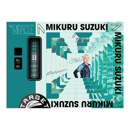 Target Japan Mikuru Suzuki The Miracle GEN7 Freccette morbide - 21,5 g Abgebildet sind die Target Japan Mikuru Suzuki The Miracle GEN7 Softdarts - 21,5g. Diese Dartpfeile wurden für Mikuru Suzuki entworfen.