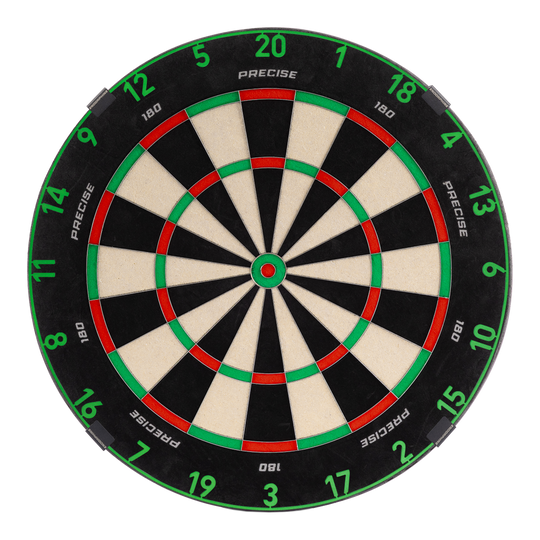 Bersaglio per freccette in acciaio Precise 180 Endorphine con anello numerato - Verde smeraldo Zu sehen ist das Precise 180 Endorphine Steeldartboard mit Nummernring in Emerald Green. Dieses Produkt eignet sich ideal für Dartspieler.