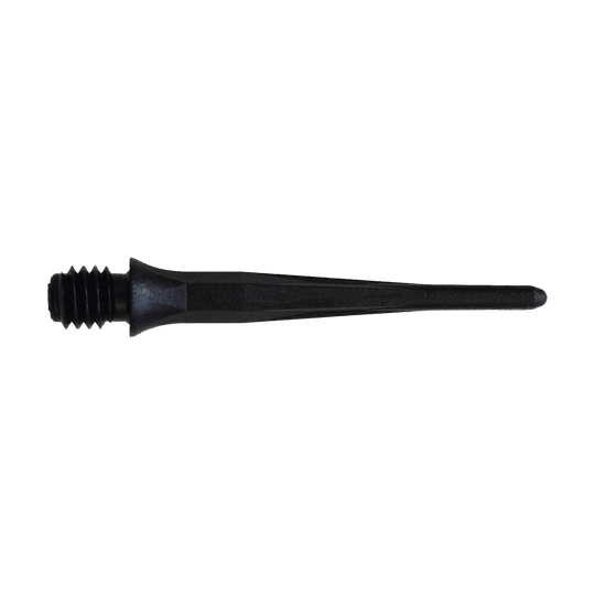 Hier sieht man die Caliburn 2BA Softdartspitzen in Schwarz als 50er Packung. Die Spitzen sind ideal für Softdartspiele geeignet.