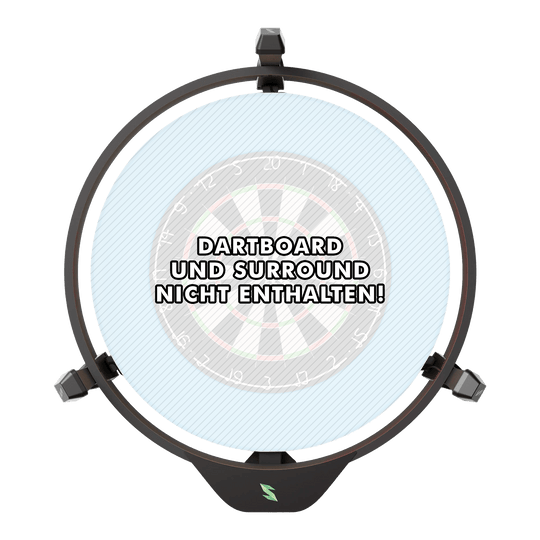 Scolia Home 2 FLEX - Sistema di punteggio automatico elettronico con anello luminoso 2026 Das Bild zeigt das Produkt "Scolia Home 2 FLEX - Electronic Score System mit Beleuchtungsring". In der Mitte steht der Hinweis: "Dartboard und Surround nicht enthalten!"
