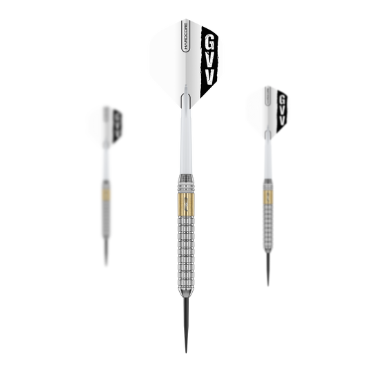 Red Dragon Gian Van Veen Steeldarts in ottone - 21 g Dieses Bild zeigt ein Set der Red Dragon Gian Van Veen Brass Steeldarts mit 21 g. Das Dart-Set eignet sich optimal für ambitionierte Spieler.