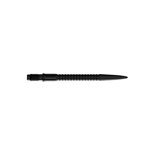 Punte per freccette Mission R2.5 Rapid Point GV1 - Nere Zu sehen sind schwarze Dartspitzen für Darts. Die Spitzen haben eine Länge von 30 mm.