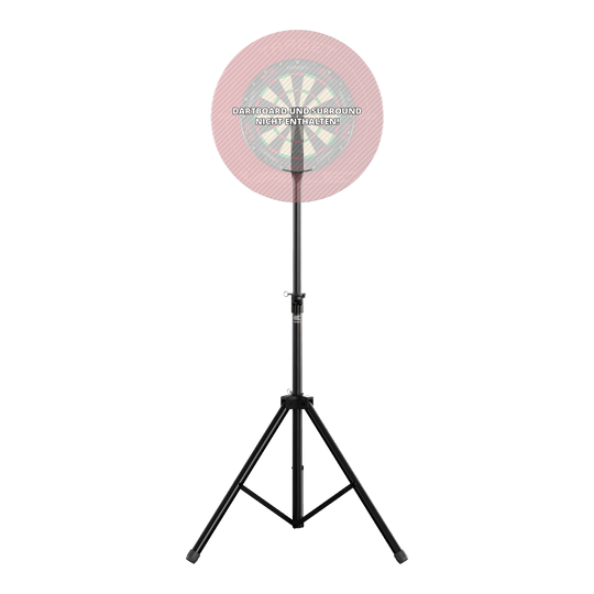 Supporto per bersaglio per freccette Das Bild zeigt einen Target Dartboard Stand mit einem stabilen, dreibeinigen Stativ. Die Dartscheibe und der Surround sind nicht enthalten.