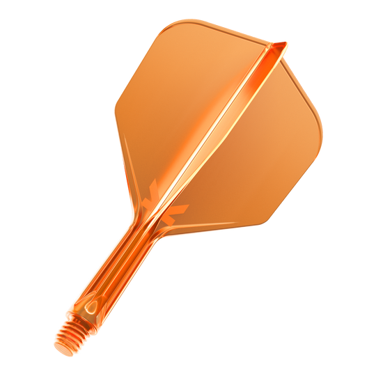 Target K-Flex No6 Flight System - Arancione Neon Dies ist ein neonorangener Dartflight mit integriertem Schaft. Das Material ist durchsichtig und glänzend.