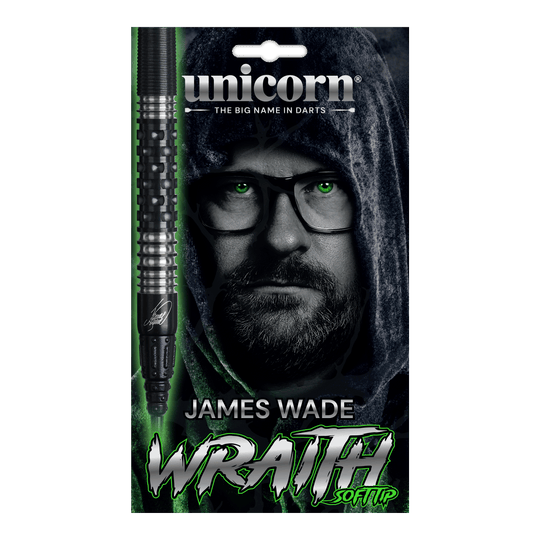 Freccette morbide Unicorn Wraith James Wade - 19 g Abgebildet sind die Unicorn Wraith James Wade Softdarts - 19g. Die Darts haben ein schlankes Design für präzises Werfen.