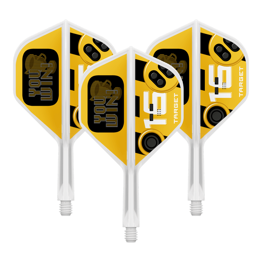 Target K-Flex Vinci il secondo volo standard Das Bild zeigt einen Artikel mit dem Dateinamen 410591_Target_K-Flex_YouWin_No2_Standard_Flights_19mm_1Set. Es ist wahrscheinlich ein Set von Dart-Flights.