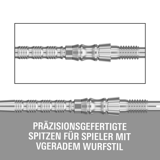 Punte per freccette Target Signature Swiss Point TRB in acciaio - argento Hier ist die Target Signature Swiss Point TRB Steeldartspitzen in Silber zu sehen. Die Dartspitzen sind für maximale Kontrolle und Haltbarkeit entwickelt.