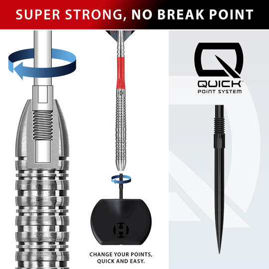 Freccette in acciaio Harrows Damon Heta Natural Quick Point Das Foto präsentiert den Harrows Damon Heta Natural Quick Point Steeldart. Der Pfeil überzeugt durch ein natürliches Finish und schnelles Wurfverhalten.
