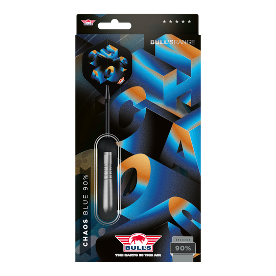 Bulls NL Chaos Blue Steel Darts - 23 g Das Produkt ist Bulls NL Chaos Blue Steeldarts - 23g. Die Darts sind für ihr blaues Chaos-Design bekannt.