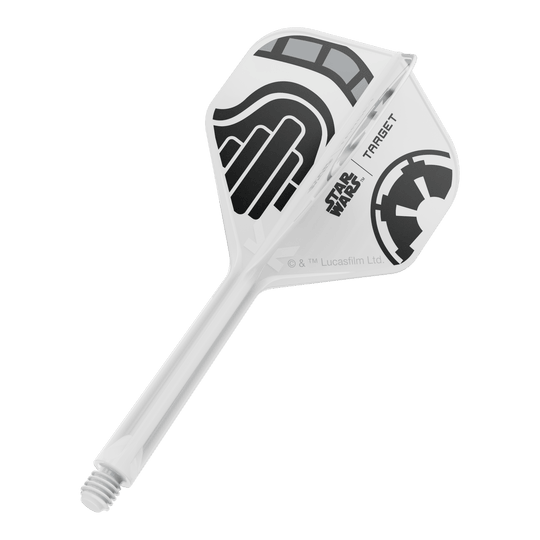 Voli standard Target Star Wars K-Flex Stormtrooper No2 Zu sehen ist ein Dart-Flight aus der Star Wars KFlex Stormtrooper No2 Standard Serie. Der Flight ist medium-lang und misst 33 mm.