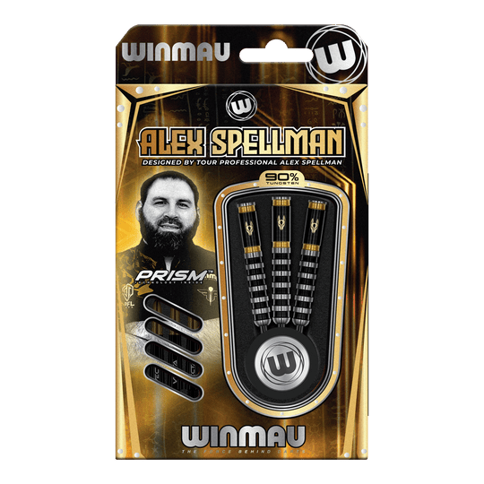 Freccette in acciaio Winmau Alex Spellman Winmau Alex Spellman Steeldarts sind präzise gearbeitete Steeldarts. Die Abbildung stellt das Produkt im Nahaufnahme dar.