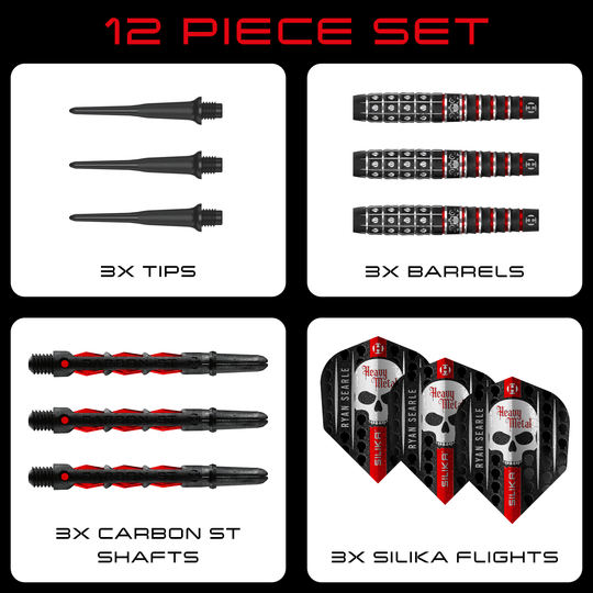Freccette morbide Ryan Searle Series 3 di Harrow Abgebildet sind die Harrows Ryan Searle Series 3 Softdarts. Die Darts zeichnen sich durch ihr spezielles Design aus.