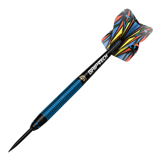 Freccette in acciaio al tungsteno blu GOAT Athlete Abgebildet sind GOAT Athlete Black Tungsten Steeldarts. Sie werden häufig in Wettkämpfen verwendet.