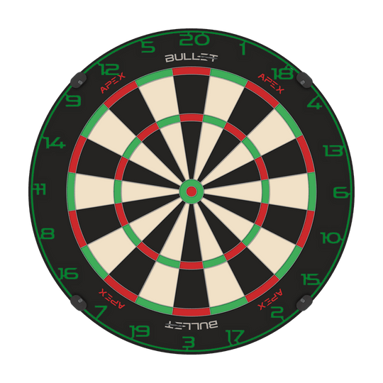 Hier ist ein weiterer Dartboard-Zahlenring in Grün abgebildet. Das Bild betont die Details des Zahlenrings.