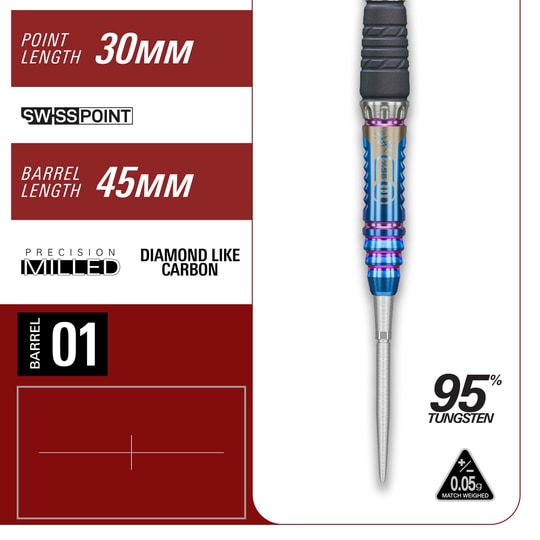 Freccette in acciaio Target Japan Rising Sun GEN10 Swiss Point Das Bild zeigt die Target Japan Rising Sun GEN10 Swiss Point Steeldarts. Sie sind ideal für ambitionierte Dartspieler geeignet.