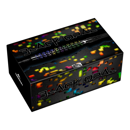 Freccette morbide Mission Black Opal - 20 g Dieses Bild zeigt die Mission Black Opal Softdarts - 20g. Die Softdarts werden detailliert präsentiert.