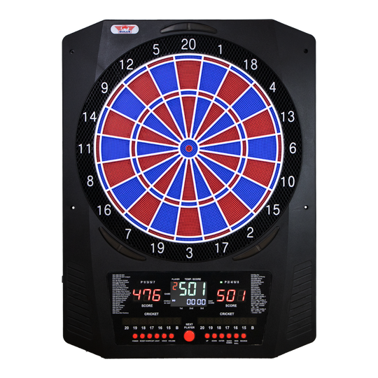 Bersaglio elettronico Bulls NL Universum Pro Light - Blu Rosso Das Bild zeigt das Bulls NL Universum Pro Light Elektronisches Dartboard in Blau und Rot. Es handelt sich um ein elektronisches Dartboard für präzises Spielen.