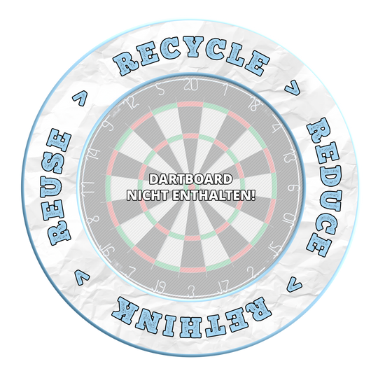 Das Produkt heißt ‚MSF-C9 McDart Recycle Reuse Reduce Rethink Surround Himmelblau‘. Es handelt sich um eine blaue Dart-Surround für umweltbewusste Spieler.