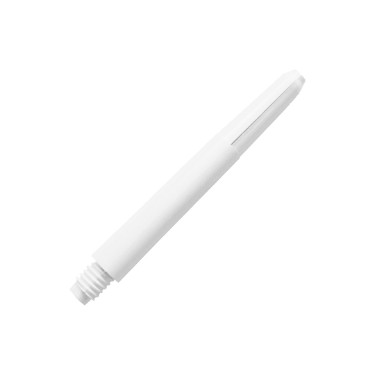 582_Nylon_Shafts_Schneeweiss_40mm_24Lx0virbTE4Hw Auf dem Bild ist ein schneeweißer Nylon-Schaft zu sehen. Er hat ein einfaches, glattes Design und ist für den Einsatz bei Dartpfeilen geeignet.