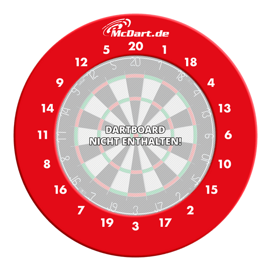McDart HD Zahlen Surround Das Bild zeigt einen roten Zahlenring für eine Dartscheibe. Die Zahlen sind deutlich auf der Umrandung zu erkennen.