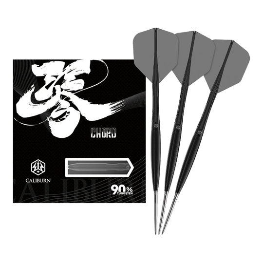 Freccette in acciaio Caliburn Chord C2 - 23,5 g Das Bild zeigt die Caliburn Chord C2 Steeldarts - 23,5g. Die Darts sind in voller Länge abgebildet.