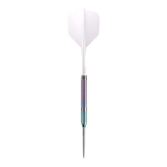 Frecce in acciaio Caliburn Big Cats Ocelot Caliburn Big Cats Ozelot Steeldarts mit einem Gewicht von 23g. Das Bild zeigt den Steeldart aus einem anderen Blickwinkel.