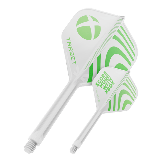 Target Xbox K-Flex No2 Standard Flights - Bianco Ein Produktbild mit dem Dateinamen 410612_Target_Xbox_KFlex_No2_Standard_Flights_33mm_1. Das Bild zeigt vermutlich ein Dartzubehör.
