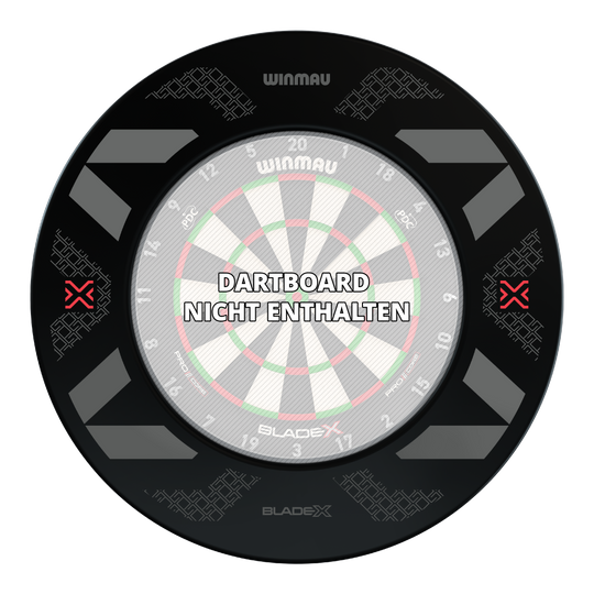 Winmau Blade X Dartboard Surround Abgebildet ist das Winmau Blade X Dartboard Surround. Die schwarze Umrandung eignet sich ideal zur Ergänzung eines Dartboards.