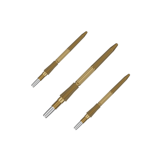 Punte per freccette Target Elysian Archetype 43 Swiss Point in acciaio - Oro Das Bild zeigt ein Set der Target Elysian Archetype 43 SwissPoint Dartspitzen in Gold, Länge 30 mm. Dieses Set ist ideal für Präzision beim Dartsport.
