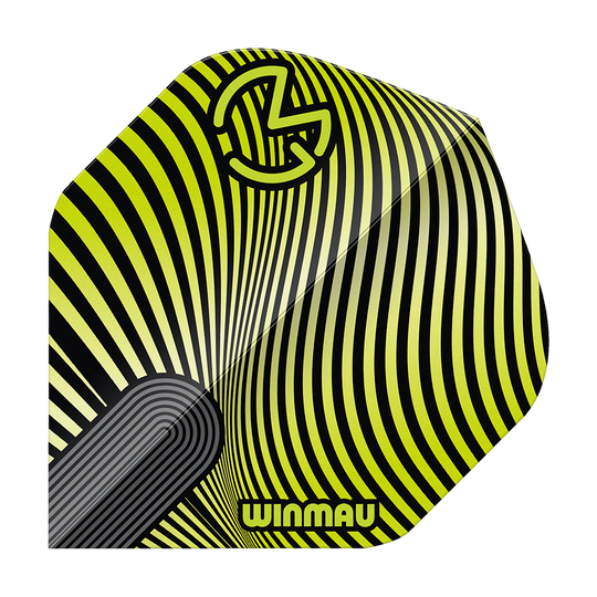 Voli standard Winmau Prism Delta MvG Verde Nero No2 Dieses Bild zeigt die Winmau Prism Delta MvG Green Black No2 Standard Flights. Die Flights sind in den Farben Grün und Schwarz gehalten.