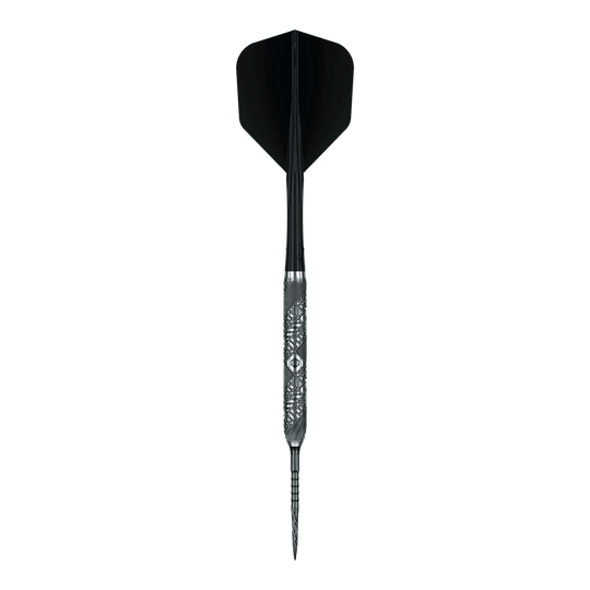 Freccette in acciaio Caliburn Halo H3 - 21,5 g Das Bild zeigt die Caliburn Halo H3 Steeldarts - 21,5g. Dies sind klassische Steeldarts mit silbernem Design.