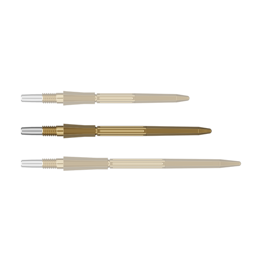 Punte per freccette Target Elysian Archetype 43 Swiss Point in acciaio - Oro Abgebildet ist eine einzelne goldene Dartspitze. Die Dartspitze gehört zur Serie Target Elysian Archetype 43 SwissPoint, 35 mm.