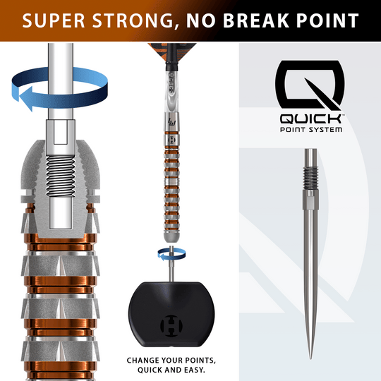 Freccette in acciaio Quick Point Luke Woodhouse Series 3 di Harrow Harrows Luke Woodhouse Series 3 Quick Point Steeldarts ist hier abgebildet. Diese Steeldarts sind für präzises Spiel entwickelt.