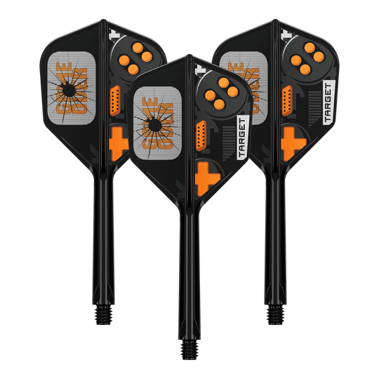Target K-Flex Game Over No6 Flights Ein Satz Target K-Flex GameOver No6 Flights, 33 mm. Die Flights werden im Bild dargestellt.