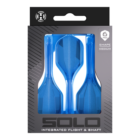 Sistema di alberi di volo Harrows Solo No6 - Blu Zu sehen ist das Harrows Solo No6 Flight-Shaft-System in Blau. Das Produkt wird aus einer bestimmten Perspektive gezeigt.