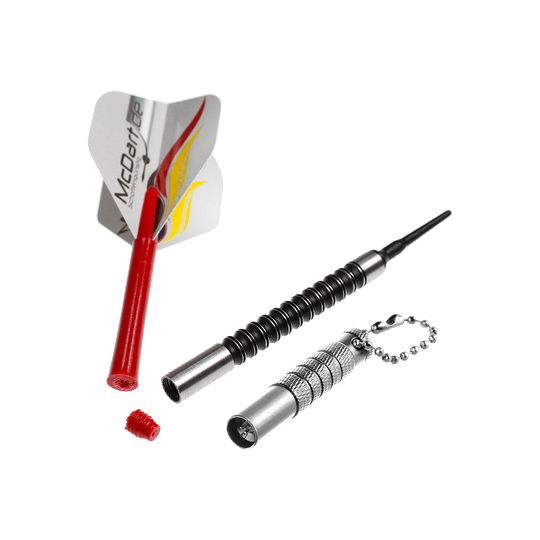 Rimuovi residui di proiettili Das Bild zeigt noch einmal einen Bullet Shaftrest Entferner in Silber. Es ist ein Werkzeug zum Entfernen von Shaftrests bei Dartpfeilen.