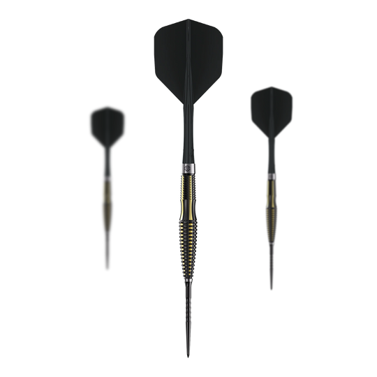 Freccette in acciaio Caliburn V-Series V1 Zu sehen ist ein Set der Caliburn V-Series V1 Steeldarts. Die Steeldarts sind besonders präzise und langlebig.