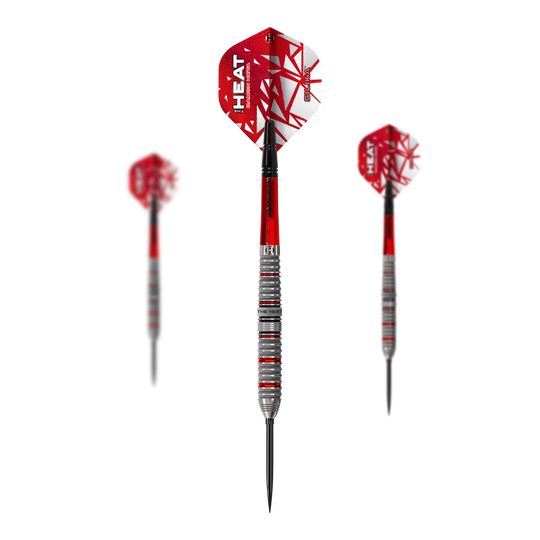 Freccette in acciaio Quick Point Damon Heta Series 4 di Harrow Das Bild zeigt das Set Harrows Damon Heta Series 4 Quick Point Steeldarts. Es eignet sich ideal für ambitionierte Dartspieler und Profis.