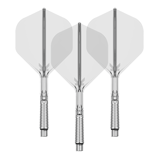 Voli standard Target K-Shift No2 - Sereno Hier sieht man ein Set von Target KShift No2 Standard Flights in transparenter Optik mit 33mm Länge. Dieses Set ist für Dartpfeile gedacht.