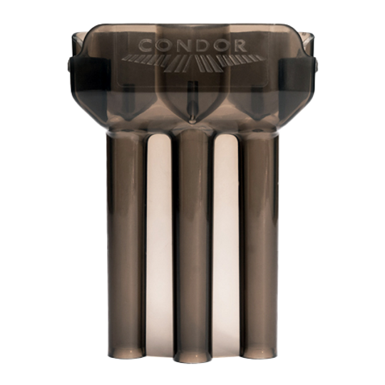 Custodia per freccette Condor DUAL Dies ist ein schwarzes Dartcase der Marke Condor. Es hat ein kompaktes Design mit Platz für mehrere Darts.