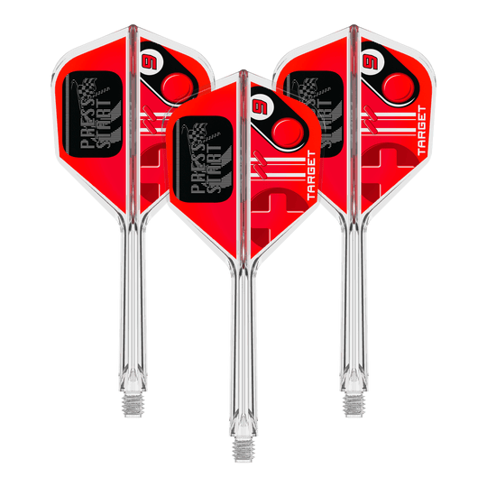 Target K-Flex Press Start No6 Flights Das Bild stellt ein Set Flights für Darts dar, genannt 410584 Target K-Flex PressStart No6 33mm. Es ist ein Ersatzteil für Dartpfeile.